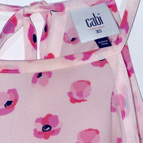 CABI floating poppies print floral top size xsmall - Picture 4 of 11